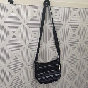 Lesportsac Black and Gray Striped Bag